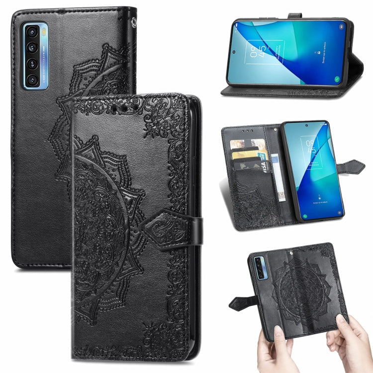 Mandala Flower Embossed Horizontal Flip Leather Case with Bracket / Card Slot / Wallet / Lanyard, For TCL 20S, For TCL 20 Pro 5G, For OPPO Realme V13 5G - NMNYSX
