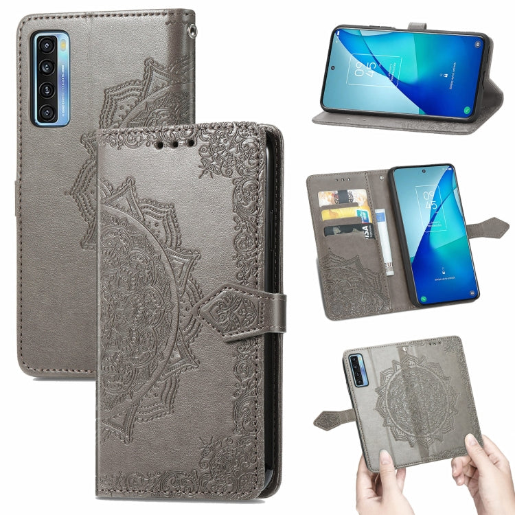 Mandala Flower Embossed Horizontal Flip Leather Case with Bracket / Card Slot / Wallet / Lanyard, For TCL 20S, For TCL 20 Pro 5G, For OPPO Realme V13 5G - NMNYSX