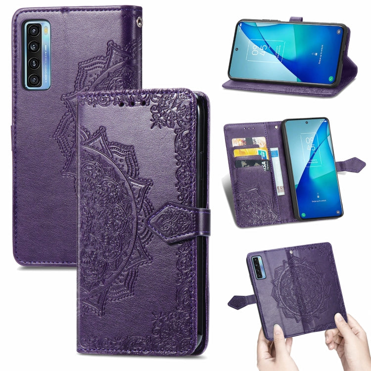 Mandala Flower Embossed Horizontal Flip Leather Case with Bracket / Card Slot / Wallet / Lanyard, For TCL 20S, For TCL 20 Pro 5G, For OPPO Realme V13 5G - NMNYSX