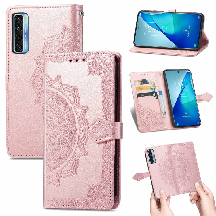 Mandala Flower Embossed Horizontal Flip Leather Case with Bracket / Card Slot / Wallet / Lanyard, For TCL 20S, For TCL 20 Pro 5G, For OPPO Realme V13 5G - NMNYSX