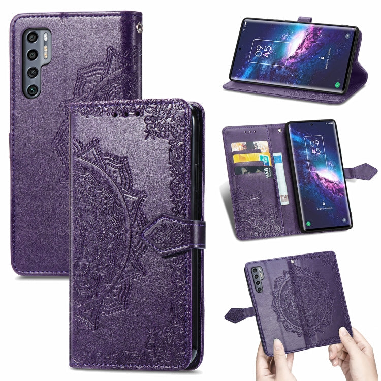 Mandala Flower Embossed Horizontal Flip Leather Case with Bracket / Card Slot / Wallet / Lanyard, For TCL 20S, For TCL 20 Pro 5G, For OPPO Realme V13 5G - NMNYSX