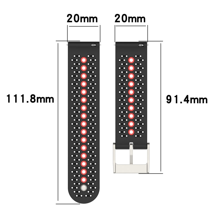 20mm Silicone Sports Strap, For Garmin Venu 2 Plus, For Garmin Move Sport, For Garmin Move 3 - NMNYSX
