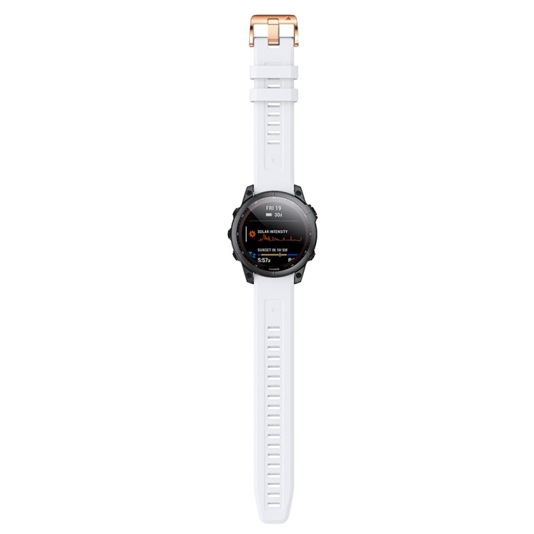 20mm Rose Gold Buckle Silicone Strap, For Garmin Fenix 7S, For Garmin Fenix 6S, For Garmin Fenix 6S Pro, For Garmin Fenix 5S, For Garmin Fenix 5S Plus - NMNYSX