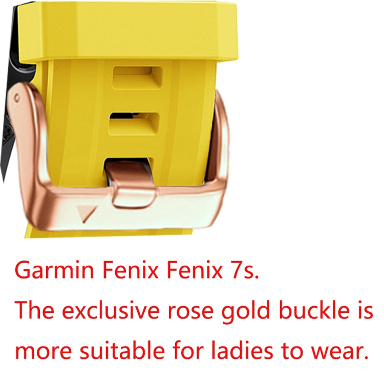 20mm Rose Gold Buckle Silicone Strap, For Garmin Fenix 7S, For Garmin Fenix 6S, For Garmin Fenix 6S Pro, For Garmin Fenix 5S, For Garmin Fenix 5S Plus - NMNYSX