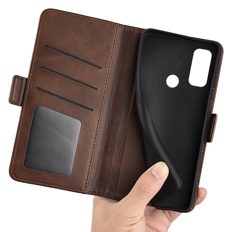 For Ulefone note 10 Dual-side Magnetic Buckle Leather Phone Case, Black, Yellow, Brown, Dark Blue, Red - NMNYSX