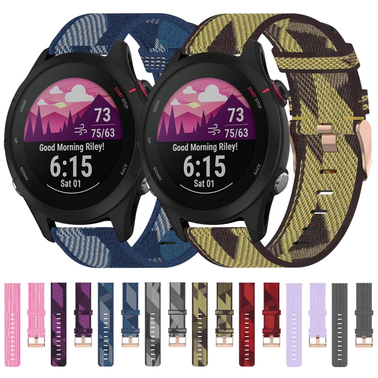 18mm Nylon Woven Watch Band, For Garmin Forerunner 255S, For Garmin Venu 2S, For Garmin Vivomove 3S, For Garmin Vivoactive 4S - NMNYSX