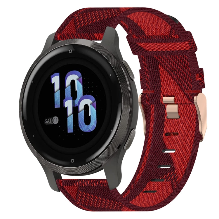 18mm Nylon Woven Watch Band, For Garmin Forerunner 255S, For Garmin Venu 2S, For Garmin Vivomove 3S, For Garmin Vivoactive 4S - NMNYSX