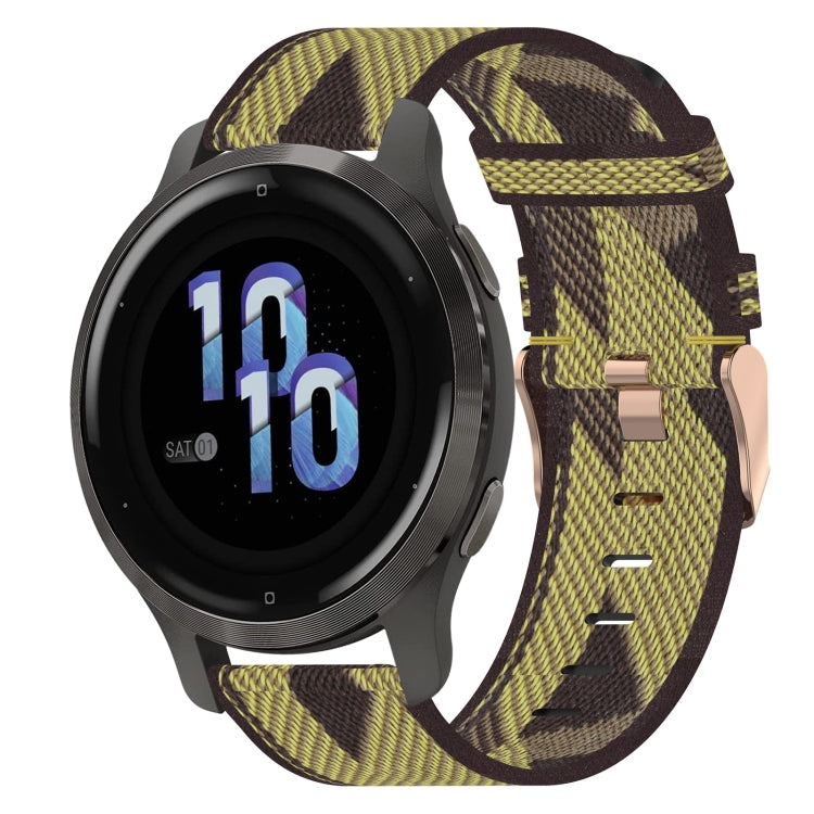18mm Nylon Woven Watch Band, For Garmin Forerunner 255S, For Garmin Venu 2S, For Garmin Vivomove 3S, For Garmin Vivoactive 4S - NMNYSX