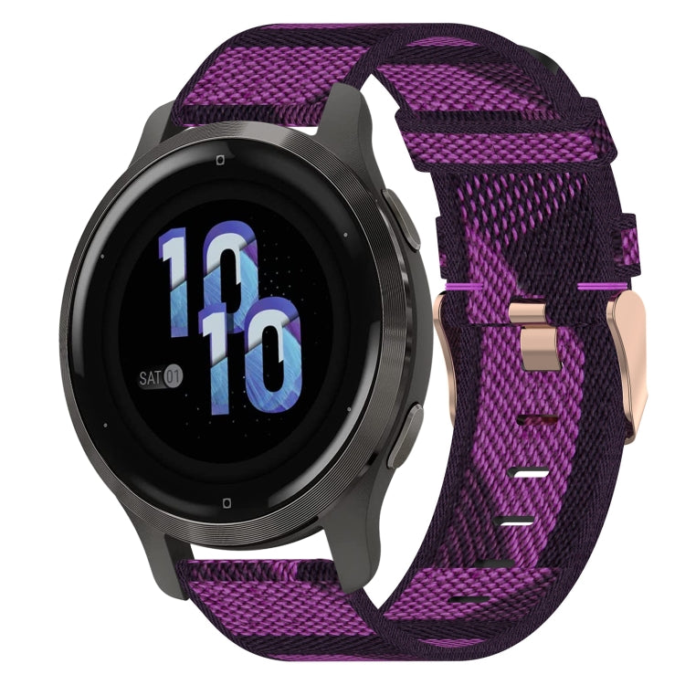 18mm Nylon Woven Watch Band, For Garmin Forerunner 255S, For Garmin Venu 2S, For Garmin Vivomove 3S, For Garmin Vivoactive 4S - NMNYSX