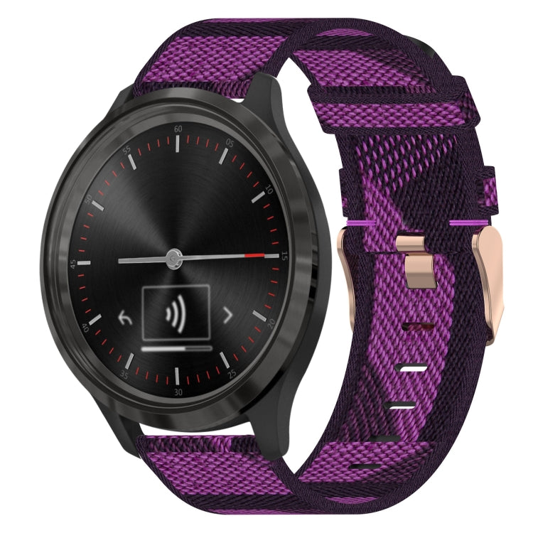 18mm Nylon Woven Watch Band, For Garmin Forerunner 255S, For Garmin Venu 2S, For Garmin Vivomove 3S, For Garmin Vivoactive 4S - NMNYSX