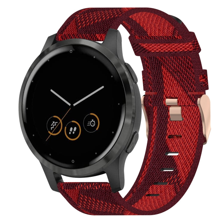 18mm Nylon Woven Watch Band, For Garmin Forerunner 255S, For Garmin Venu 2S, For Garmin Vivomove 3S, For Garmin Vivoactive 4S - NMNYSX
