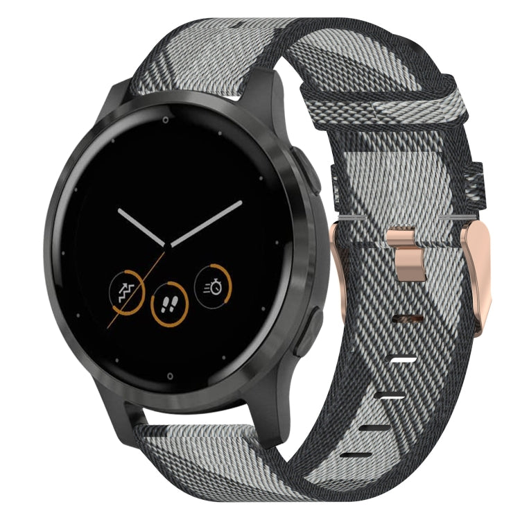 18mm Nylon Woven Watch Band, For Garmin Forerunner 255S, For Garmin Venu 2S, For Garmin Vivomove 3S, For Garmin Vivoactive 4S - NMNYSX