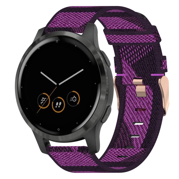 18mm Nylon Woven Watch Band, For Garmin Forerunner 255S, For Garmin Venu 2S, For Garmin Vivomove 3S, For Garmin Vivoactive 4S - NMNYSX