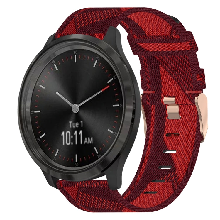 20mm Nylon Woven Watch Band, For Garmin Venu SQ, For Garmin Vivomove 3, For Garminmove 3, For Garmin VivoMove Luxe, For Garminmove Luxe, For Garmin VivoMove Style - NMNYSX