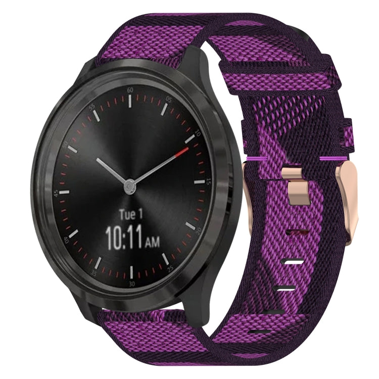 20mm Nylon Woven Watch Band, For Garmin Venu SQ, For Garmin Vivomove 3, For Garminmove 3, For Garmin VivoMove Luxe, For Garminmove Luxe, For Garmin VivoMove Style - NMNYSX