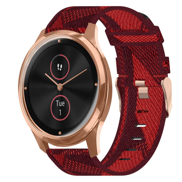 20mm Nylon Woven Watch Band, For Garmin Venu SQ, For Garmin Vivomove 3, For Garminmove 3, For Garmin VivoMove Luxe, For Garminmove Luxe, For Garmin VivoMove Style - NMNYSX