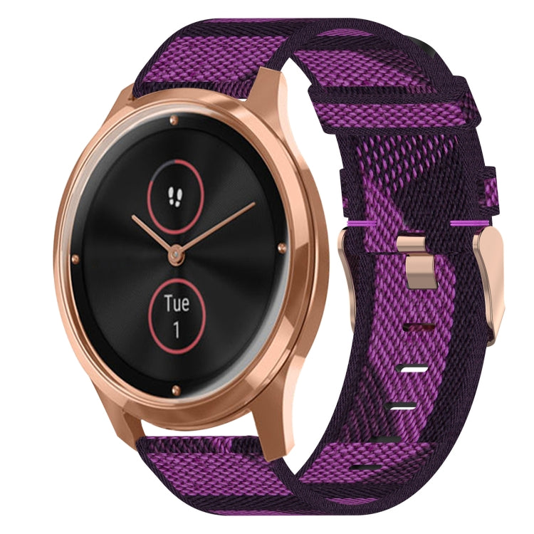 20mm Nylon Woven Watch Band, For Garmin Venu SQ, For Garmin Vivomove 3, For Garminmove 3, For Garmin VivoMove Luxe, For Garminmove Luxe, For Garmin VivoMove Style - NMNYSX