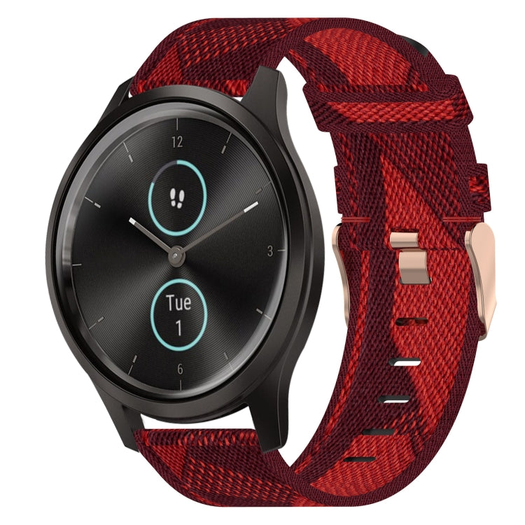 20mm Nylon Woven Watch Band, For Garmin Venu SQ, For Garmin Vivomove 3, For Garminmove 3, For Garmin VivoMove Luxe, For Garminmove Luxe, For Garmin VivoMove Style - NMNYSX