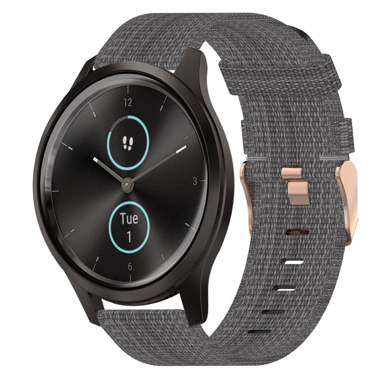 20mm Nylon Woven Watch Band, For Garmin Venu SQ, For Garmin Vivomove 3, For Garminmove 3, For Garmin VivoMove Luxe, For Garminmove Luxe, For Garmin VivoMove Style - NMNYSX