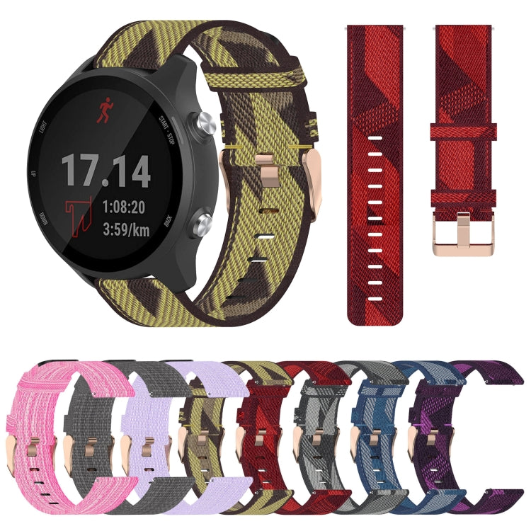 20mm Nylon Woven Watch Band, For Garmin Forerunner 245 Music, For Garmin Forerunner 645, For Garmin Forerunner 645 Music - NMNYSX