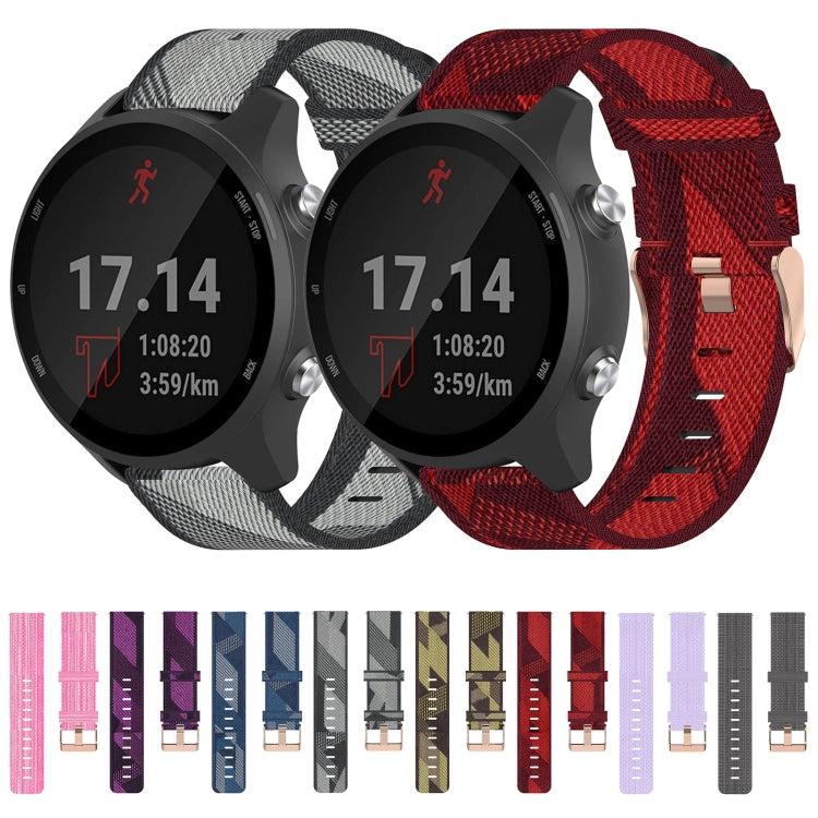 20mm Nylon Woven Watch Band, For Garmin Forerunner 245 Music, For Garmin Forerunner 645, For Garmin Forerunner 645 Music - NMNYSX