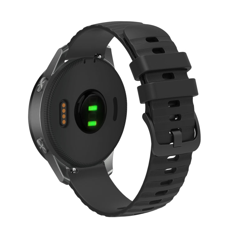 18mm Wavy Dotted Solid-Color Silicone Watch Band, For Garmin Vivoactive 4S