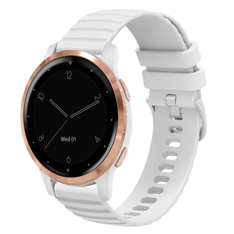 18mm Wavy Dotted Solid-Color Silicone Watch Band, For Garmin Vivoactive 4S