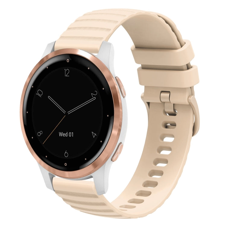 18mm Wavy Dotted Solid-Color Silicone Watch Band, For Garmin Vivoactive 4S
