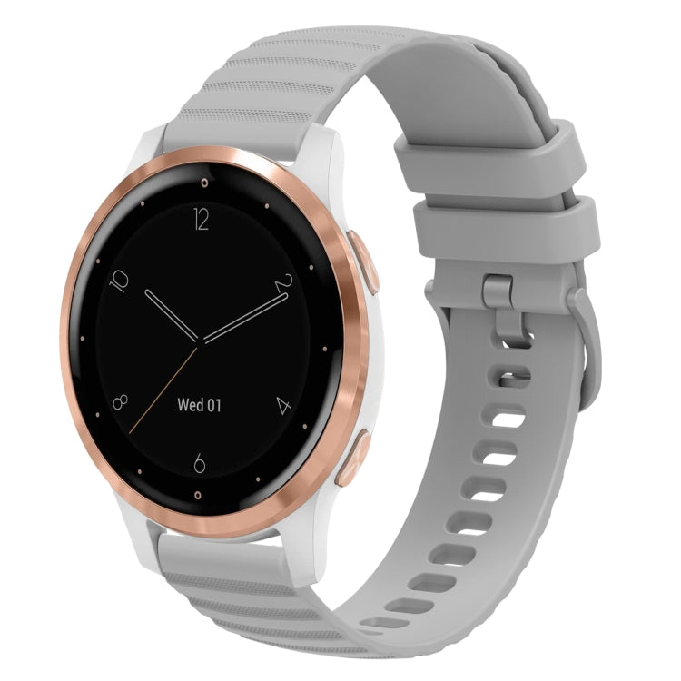 18mm Wavy Dotted Solid-Color Silicone Watch Band, For Garmin Vivoactive 4S