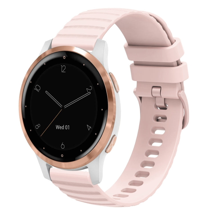 18mm Wavy Dotted Solid-Color Silicone Watch Band, For Garmin Vivoactive 4S