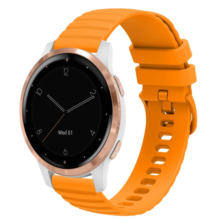 18mm Wavy Dotted Solid-Color Silicone Watch Band, For Garmin Vivoactive 4S