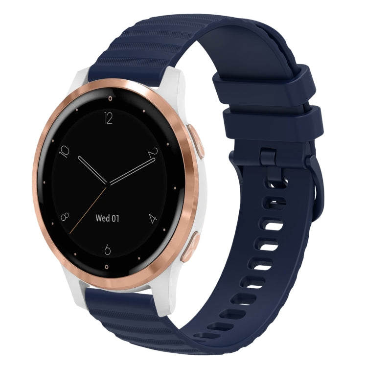 18mm Wavy Dotted Solid-Color Silicone Watch Band, For Garmin Vivoactive 4S