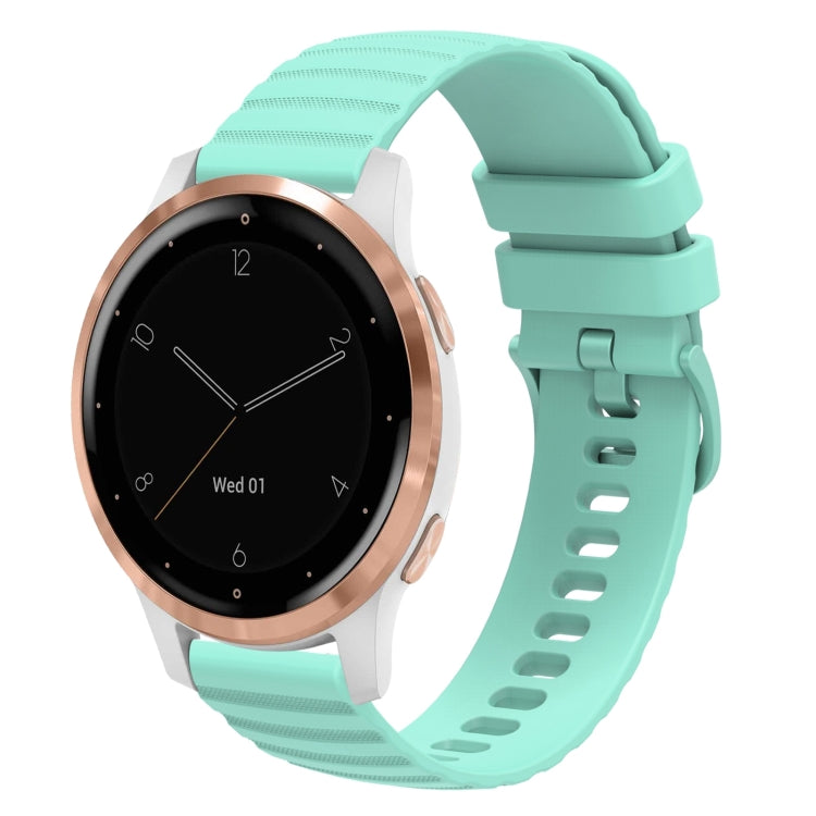 18mm Wavy Dotted Solid-Color Silicone Watch Band, For Garmin Vivoactive 4S