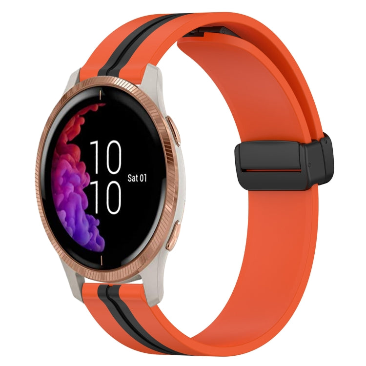 20mm Folding Magnetic Clasp Silicone Watch Band, For Garmin Forerunner 55, For Garmin Venu, For Garmin Venu SQ, For Garminmove Luxe - NMNYSX