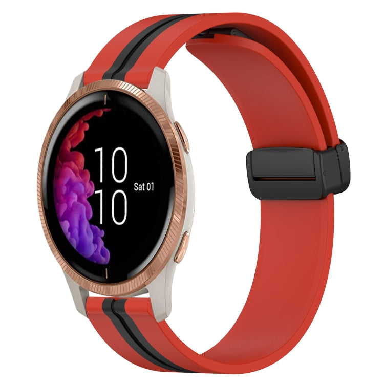 20mm Folding Magnetic Clasp Silicone Watch Band, For Garmin Forerunner 55, For Garmin Venu, For Garmin Venu SQ, For Garminmove Luxe - NMNYSX