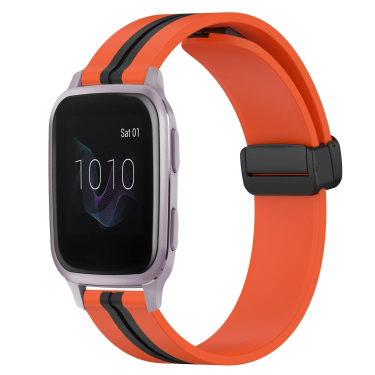 20mm Folding Magnetic Clasp Silicone Watch Band, For Garmin Forerunner 55, For Garmin Venu, For Garmin Venu SQ, For Garminmove Luxe - NMNYSX