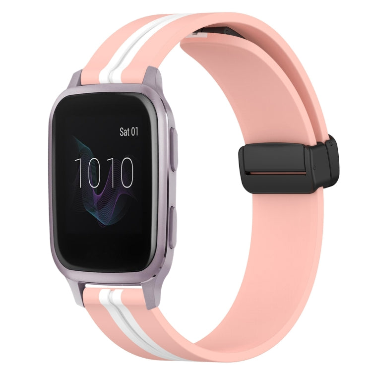 20mm Folding Magnetic Clasp Silicone Watch Band, For Garmin Forerunner 55, For Garmin Venu, For Garmin Venu SQ, For Garminmove Luxe - NMNYSX