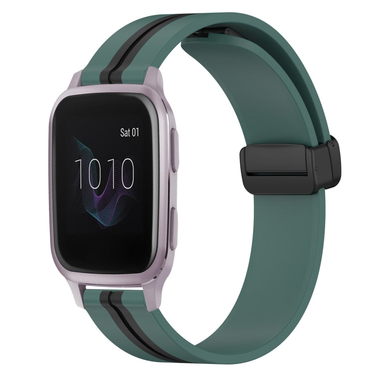 20mm Folding Magnetic Clasp Silicone Watch Band, For Garmin Forerunner 55, For Garmin Venu, For Garmin Venu SQ, For Garminmove Luxe - NMNYSX