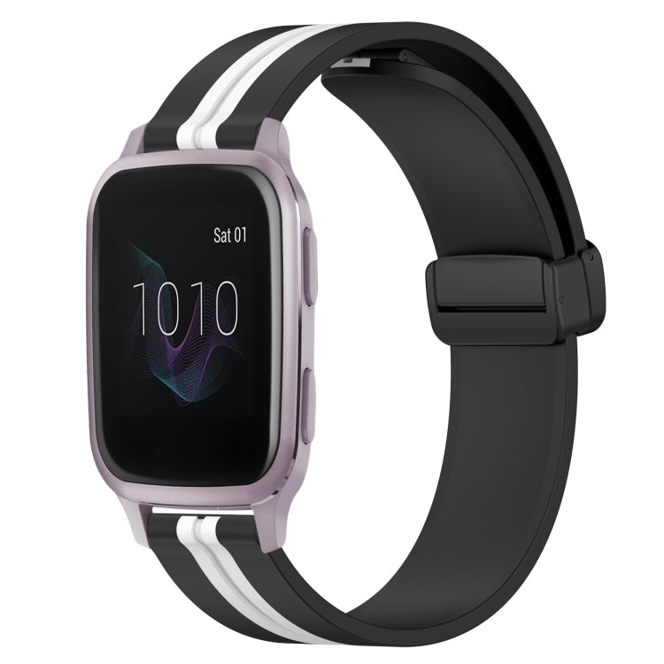 20mm Folding Magnetic Clasp Silicone Watch Band, For Garmin Forerunner 55, For Garmin Venu, For Garmin Venu SQ, For Garminmove Luxe - NMNYSX