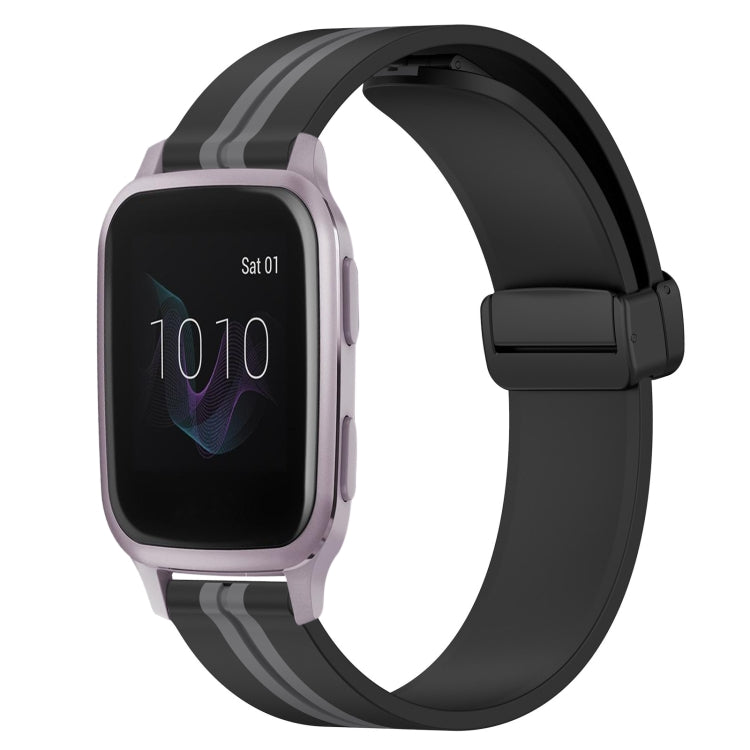 20mm Folding Magnetic Clasp Silicone Watch Band, For Garmin Forerunner 55, For Garmin Venu, For Garmin Venu SQ, For Garminmove Luxe - NMNYSX