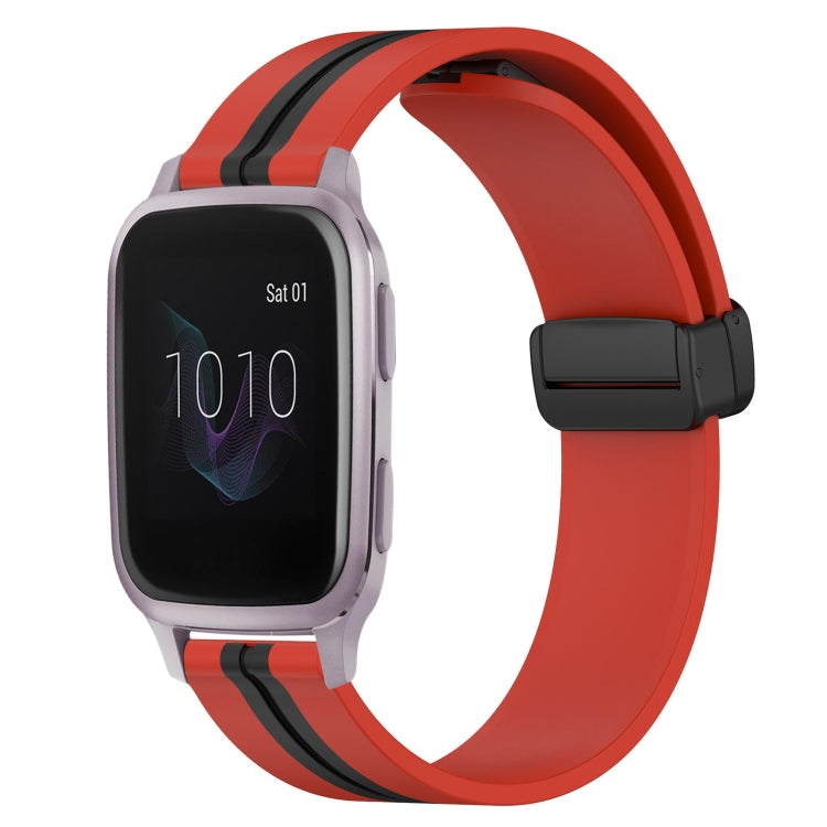 20mm Folding Magnetic Clasp Silicone Watch Band, For Garmin Forerunner 55, For Garmin Venu, For Garmin Venu SQ, For Garminmove Luxe - NMNYSX