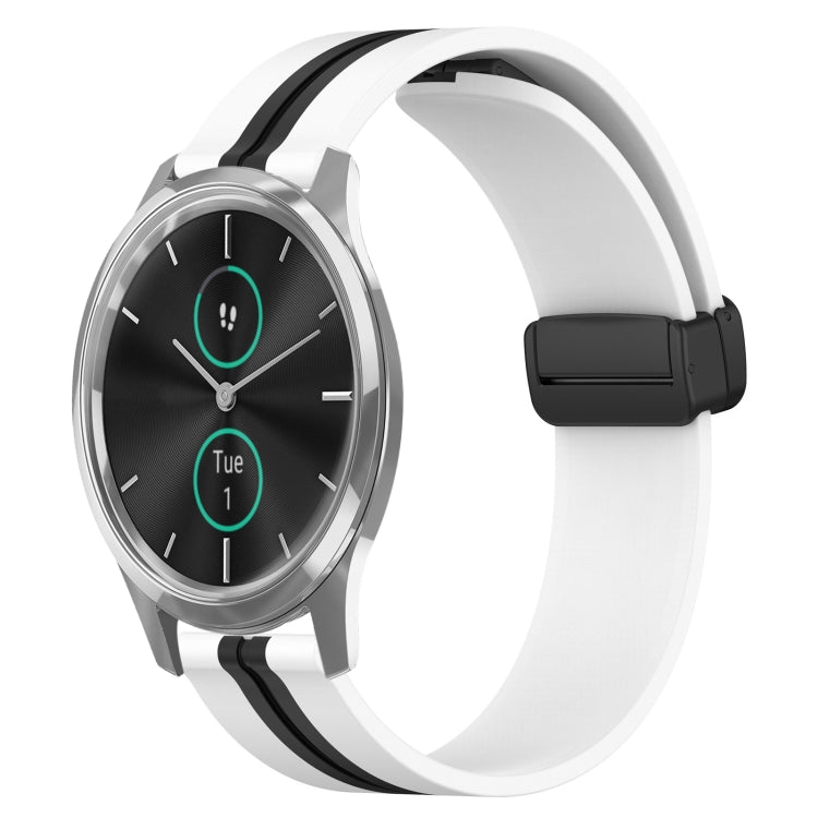 20mm Folding Magnetic Clasp Silicone Watch Band, For Garmin Forerunner 55, For Garmin Venu, For Garmin Venu SQ, For Garminmove Luxe - NMNYSX