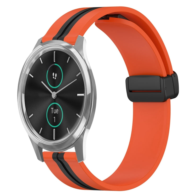 20mm Folding Magnetic Clasp Silicone Watch Band, For Garmin Forerunner 55, For Garmin Venu, For Garmin Venu SQ, For Garminmove Luxe - NMNYSX
