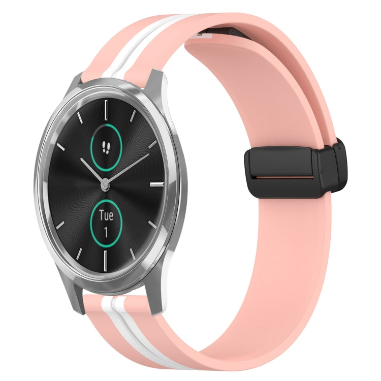 20mm Folding Magnetic Clasp Silicone Watch Band, For Garmin Forerunner 55, For Garmin Venu, For Garmin Venu SQ, For Garminmove Luxe - NMNYSX