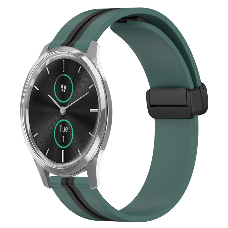 20mm Folding Magnetic Clasp Silicone Watch Band, For Garmin Forerunner 55, For Garmin Venu, For Garmin Venu SQ, For Garminmove Luxe - NMNYSX