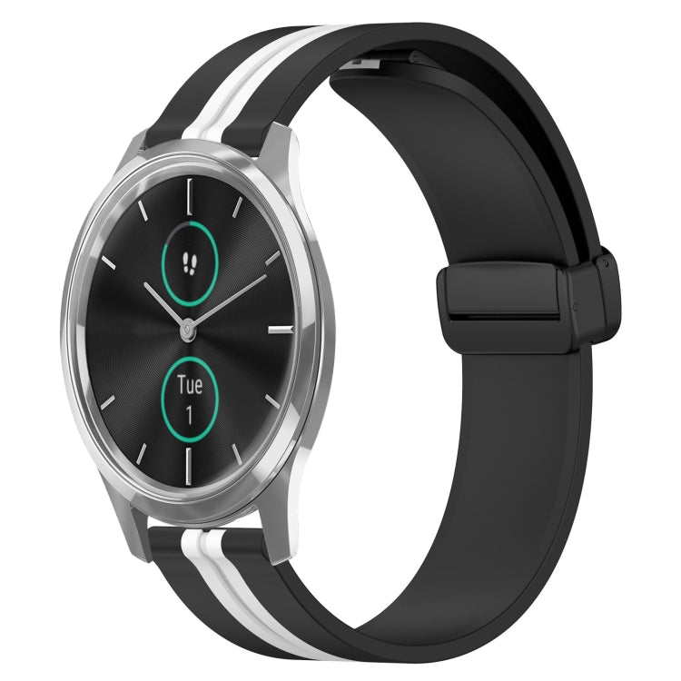 20mm Folding Magnetic Clasp Silicone Watch Band, For Garmin Forerunner 55, For Garmin Venu, For Garmin Venu SQ, For Garminmove Luxe - NMNYSX