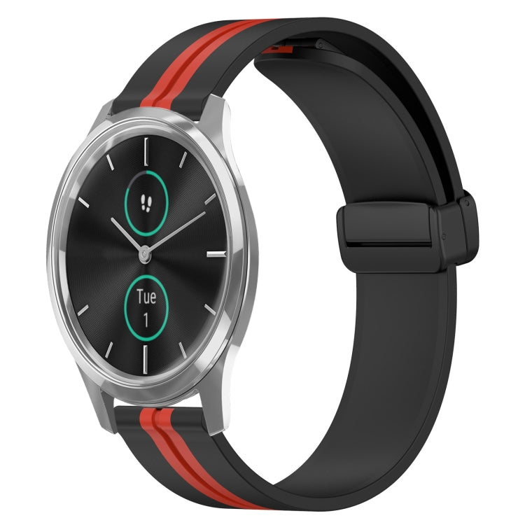 20mm Folding Magnetic Clasp Silicone Watch Band, For Garmin Forerunner 55, For Garmin Venu, For Garmin Venu SQ, For Garminmove Luxe - NMNYSX