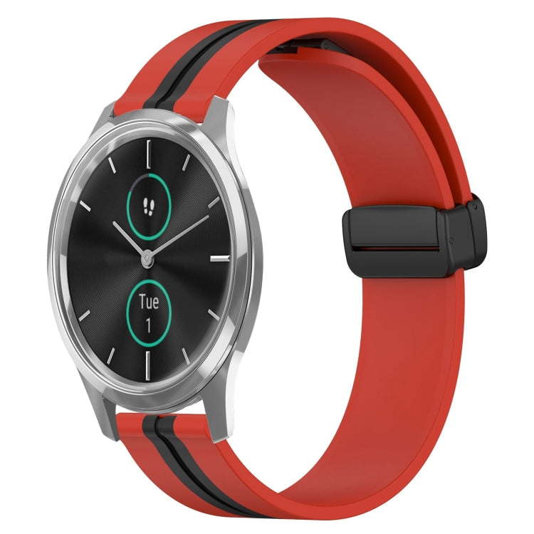 20mm Folding Magnetic Clasp Silicone Watch Band, For Garmin Forerunner 55, For Garmin Venu, For Garmin Venu SQ, For Garminmove Luxe - NMNYSX