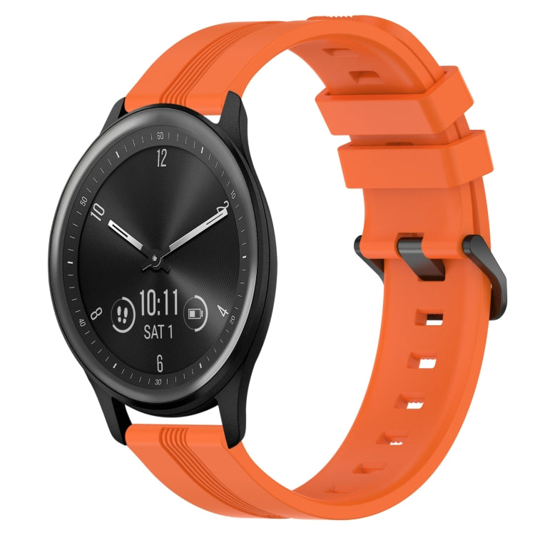 20mm Concave Striped Slicone Watch Band, For Garmin Vivomove Sport, For Garmin Venu 2 Plus, For Garmin Approach S40, For Garmin Forerunner 158 - NMNYSX