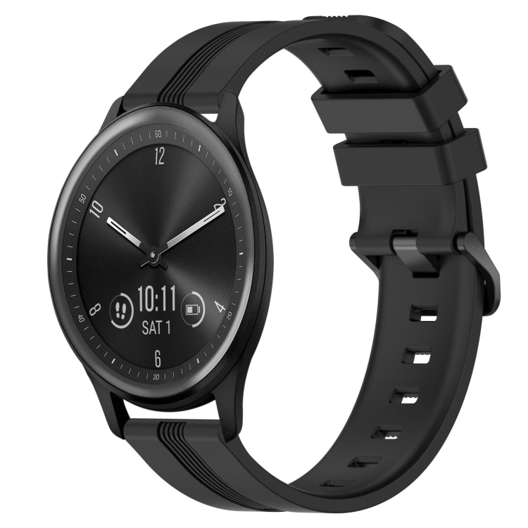 20mm Concave Striped Slicone Watch Band, For Garmin Vivomove Sport, For Garmin Venu 2 Plus, For Garmin Approach S40, For Garmin Forerunner 158 - NMNYSX